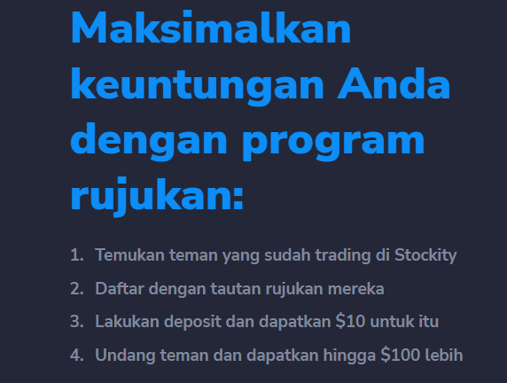 Stockity bonus code, promo code for Stockity